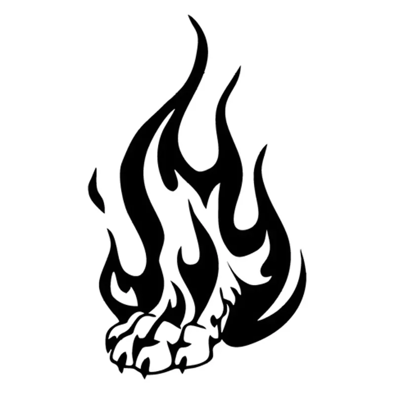 

Tattoo Fire Flame Wolf Paw Cartoon Pvc Car Stickers Beautiful Decals Can Be Attached To Any Flat Surface Black/white, 13cm*7cm