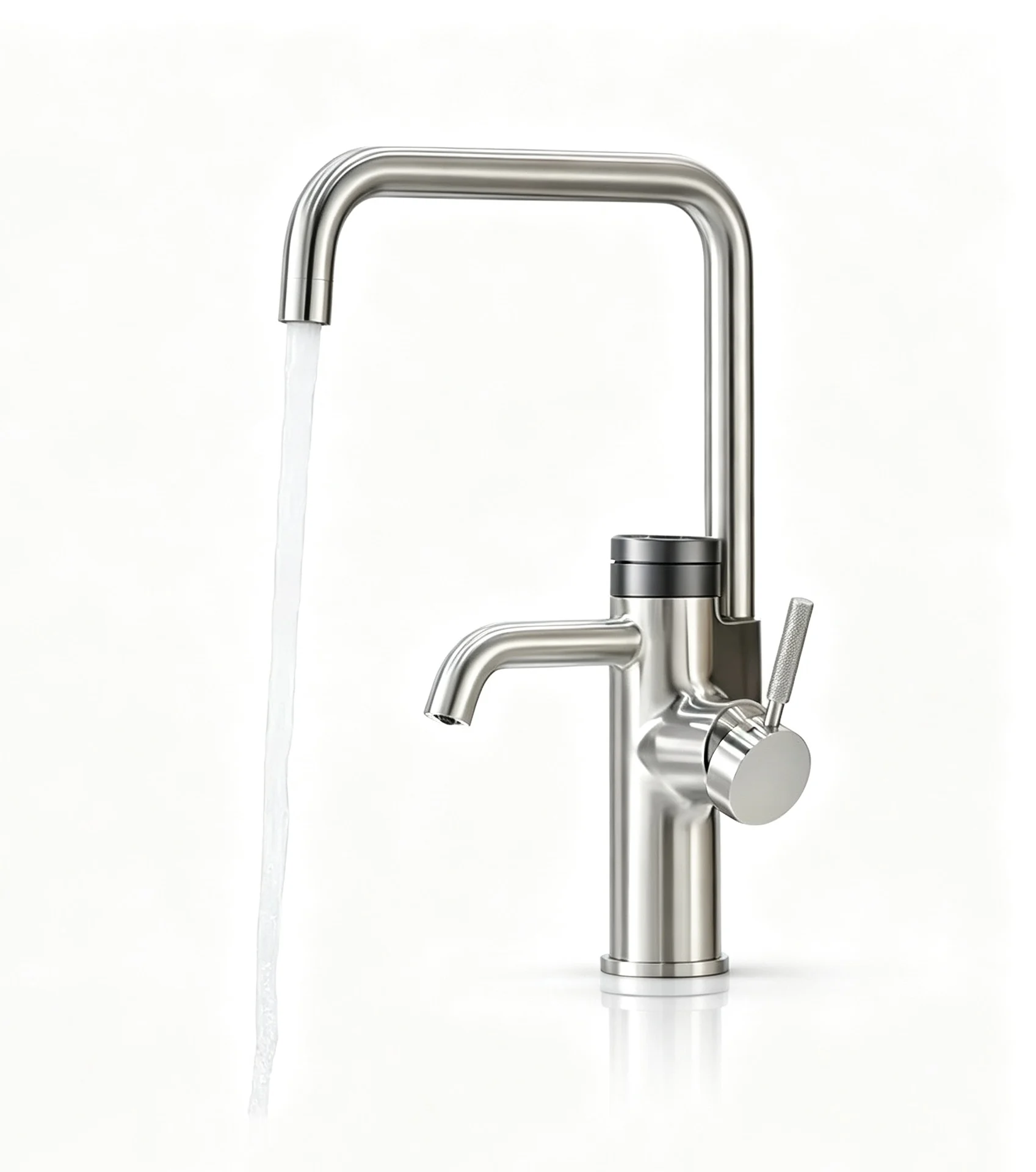 Kitchen Sink Faucet Digital Display Dual Spout Instant Hot Water Dispenser Single Handle Deck Mount Mixer Tap Home System