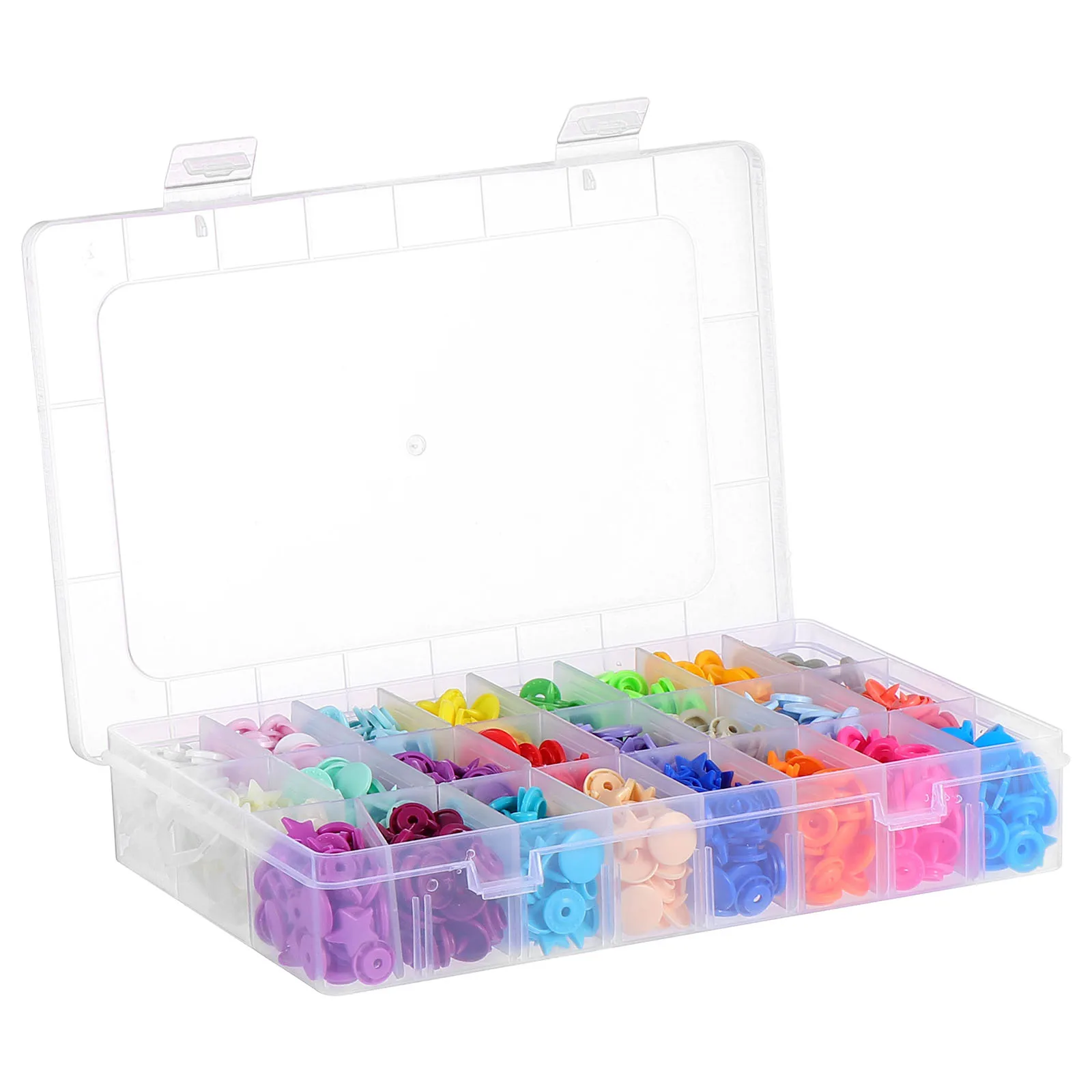 

360 комплектов застежек-застежки с пятиконечной звездой, пластиковые пуговицы из смолы, аксессуары для одежды, комплект детских бутоньерки, заклепки, легко сочетающиеся