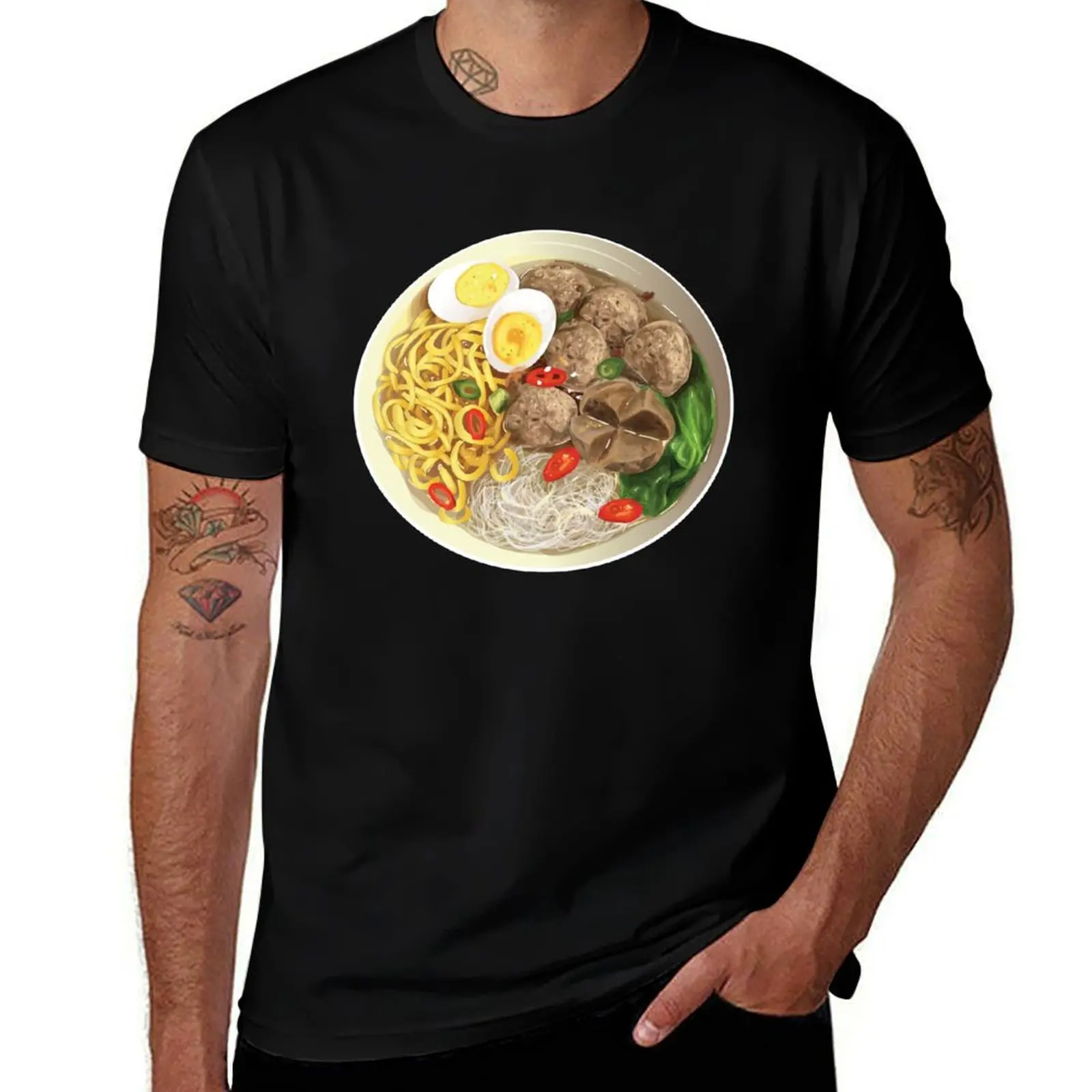 Indonesian Bakso - Meatball Noodle Soup T-Shirt Casual Loose Fit Short Sleeve T-Shirt