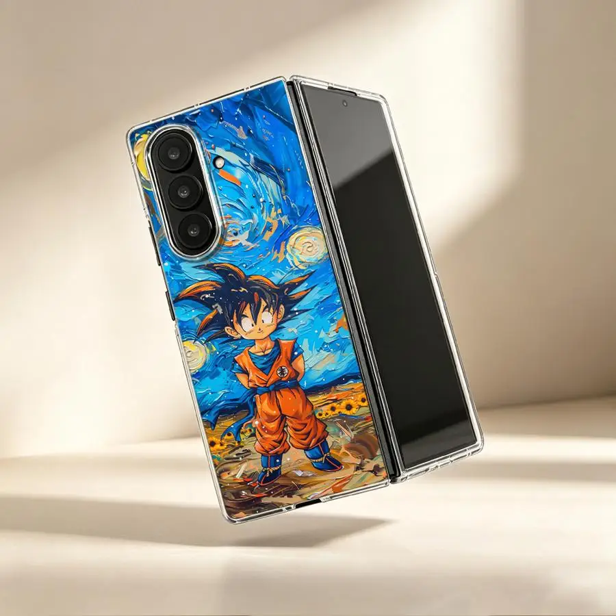Van Gogh Kid Goku Phone Funda Case for Samsung Galaxy Z Fold 8 Ultra ZFold6 ZFold3 Z Fold 7 6 5 4 3 ZFold5 ZFold4 ZFold7