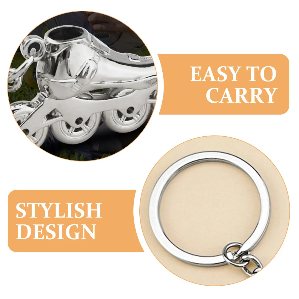 

2 шт., брелок для ключей с роликовыми коньками, прочный сплав цинка, легкий брелок для ключей, подвеска на рюкзак, сделай сам, подарочные аксессуары для катания на коньках