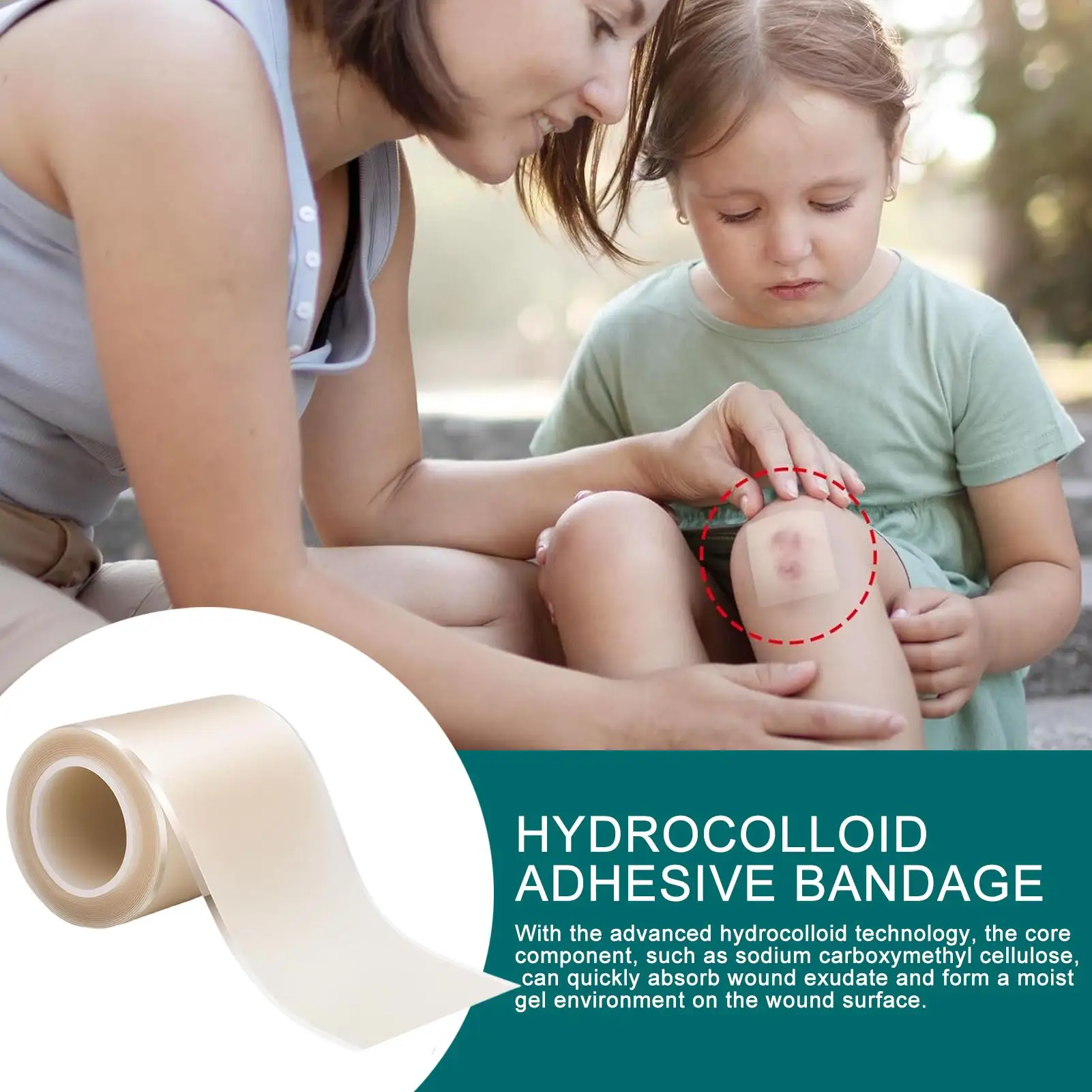 Hydrocolloid Roll For Wound Care Hydrocolloid Patch Bandages waterproof With Self-Adhesive Bed Sore Bandages Highly Absorbent