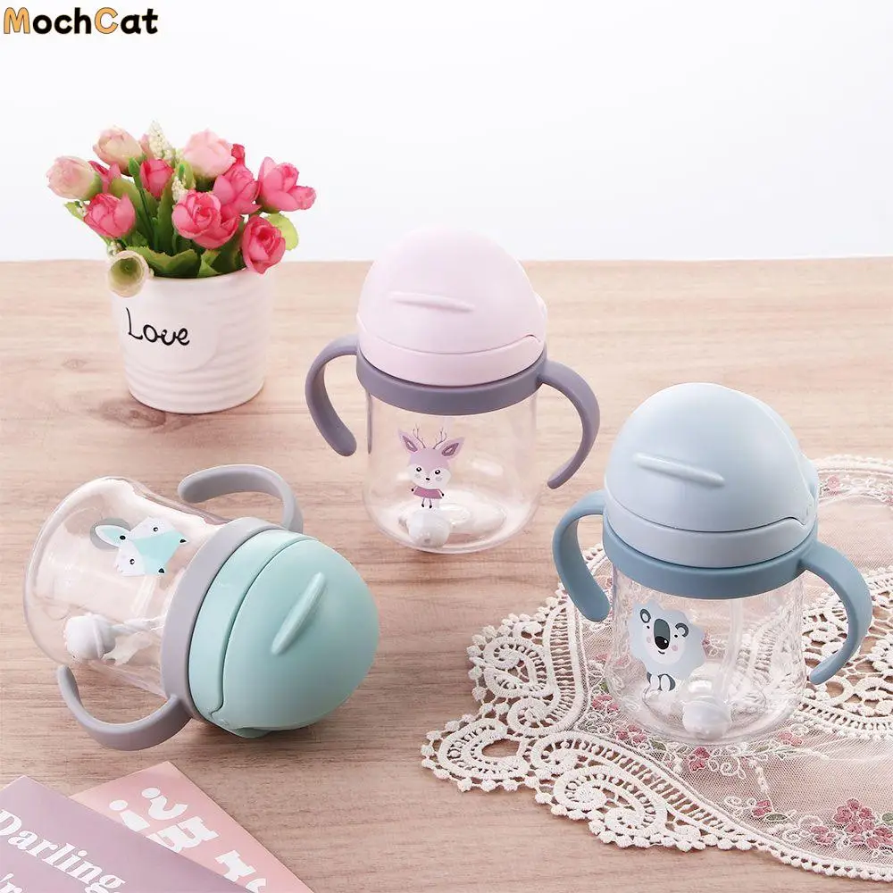 

Anti-choke Water Leak Proof With Handle Gravity Ball Learning Drinking Cup Children Water Cups Cartoon Feeding Bottles Plastic