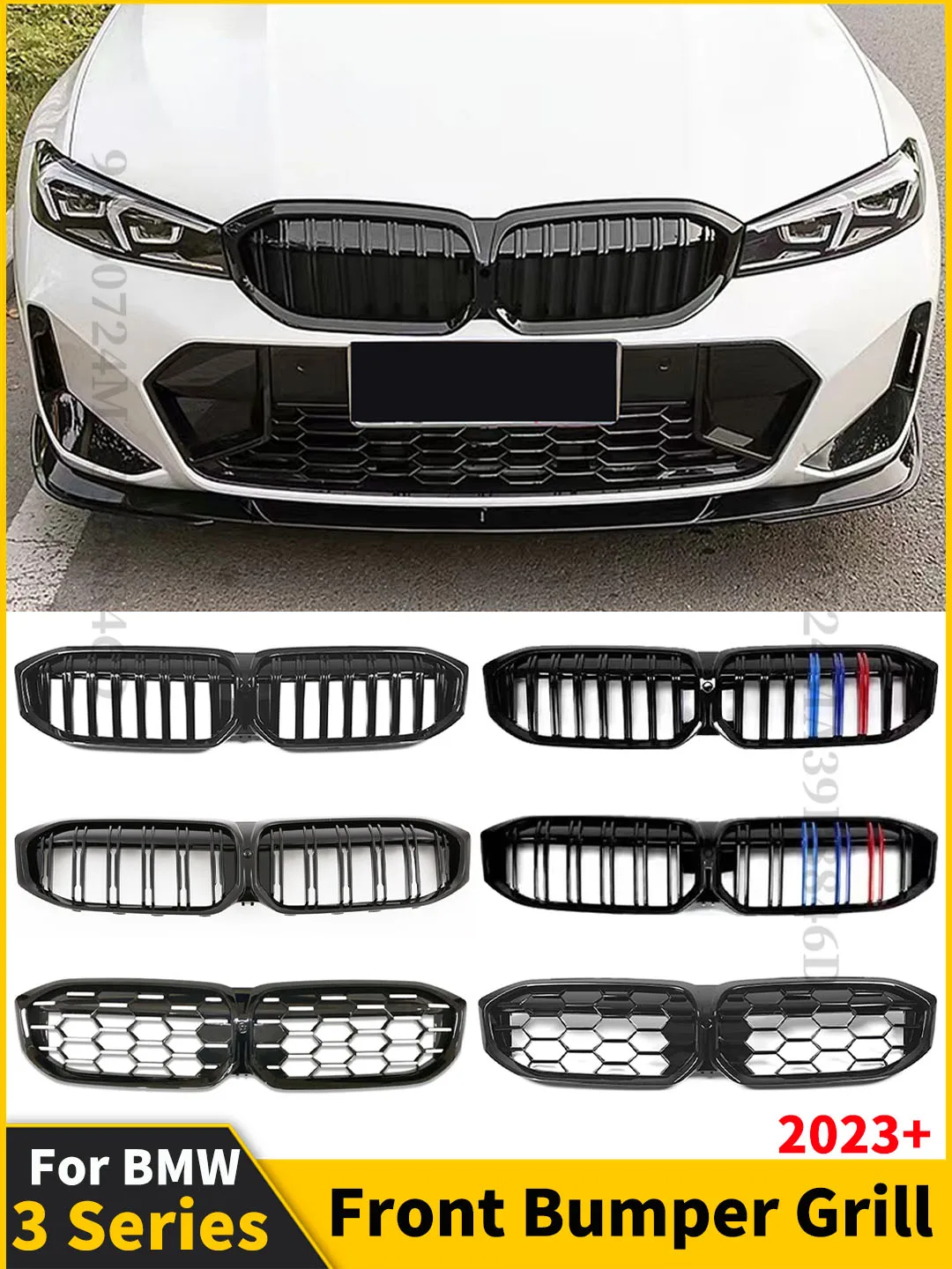 

Front Grill Kidney Grille For BMW 3 Series G20 G21 LCI 2023 330i 320d M340i and M Sport xDrive Diamond Grid Tuning Accessories