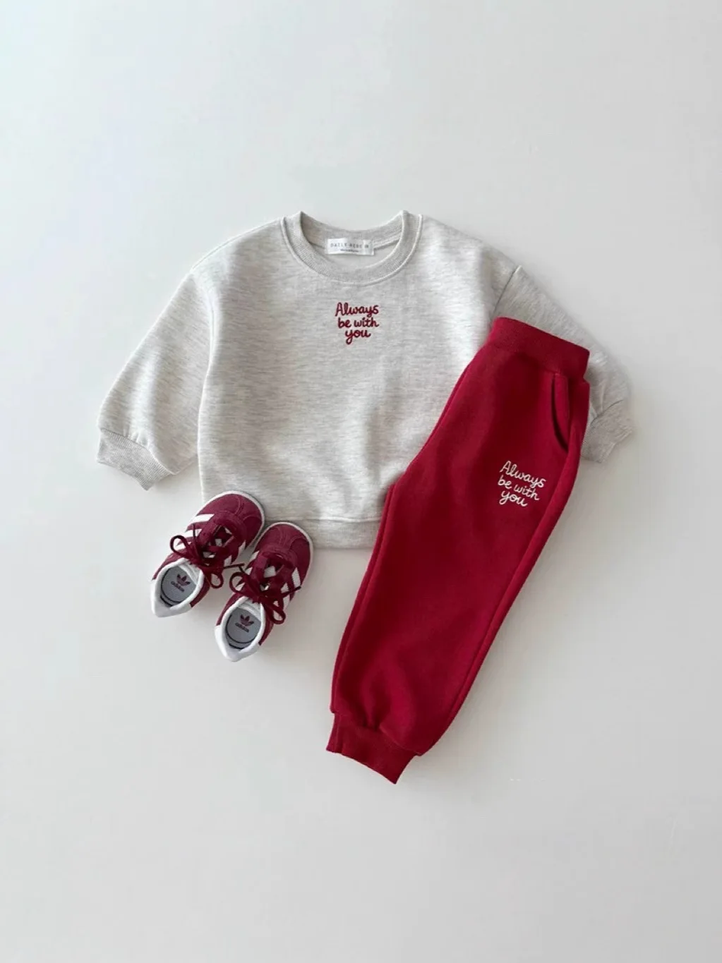 Ensemble sweat-shirt à manches longues pour enfants, 2 pièces, avec lettres brodées, pantalon, en coton, décontracté, pour garçons et filles, nouvelle collection automne 2025