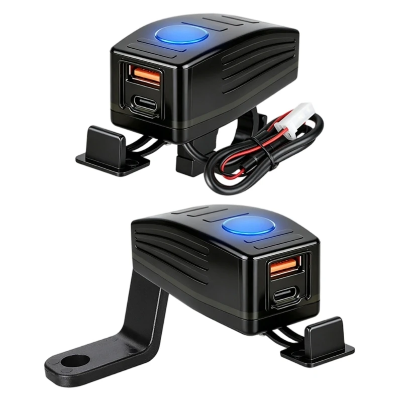 57BA Small Motorcycle USB Power Socket 12V 24V Travel Power Port for Device Charging