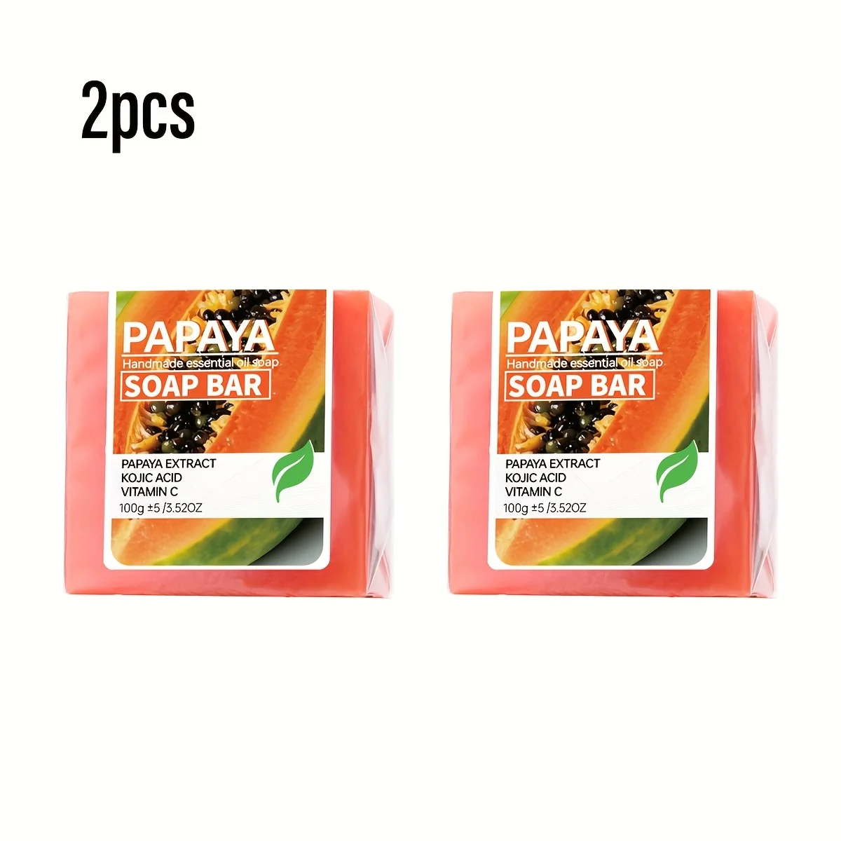 2 قطعة/ابايا كوجيك حمض صابون الزيوت العطرية ، فيتامين C تنظيف حمام ترطيب الجلد صابون يدوي الصنع