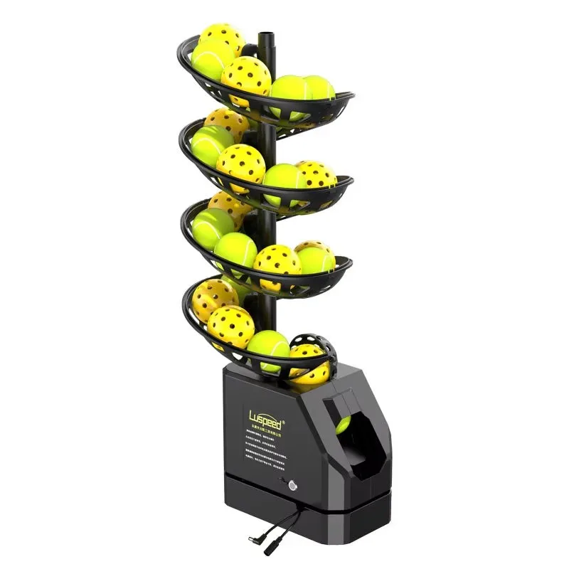 Portable ABS indoor universal tennis training machine with 33-ball automatic launcher