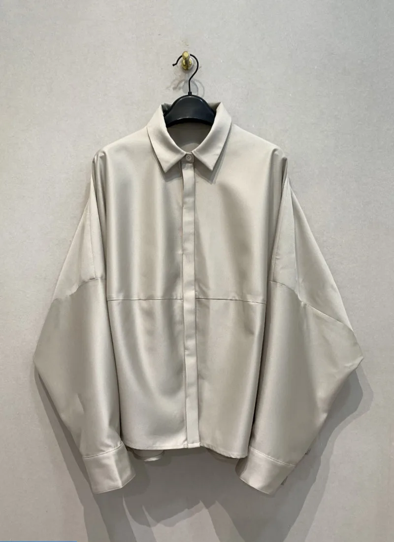 

Уличная одежда в стиле Харадзюку, свободная блузка с отложным воротником, тонкий рукав-фонарик, усовершенствованный повседневный укороченный топ, простая рубашка в японском стиле