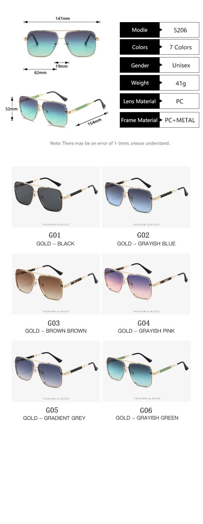 Quadratische Sonnenbrille für Männer 2024, Vintage-Mode, Brille, Luxus-Retro-Sonnenbrille, Damen, trendige Urlaubs-Sonnenbrille, Gafas De Sol Hombre – Detail 11