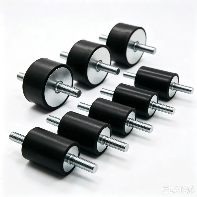 1Pcs Double Head VV Rubber Shock Absorber M10 M12 M16 M20 Threaded Stud Anti Vibration Mount Dia 40-150mm Machinery Isolator