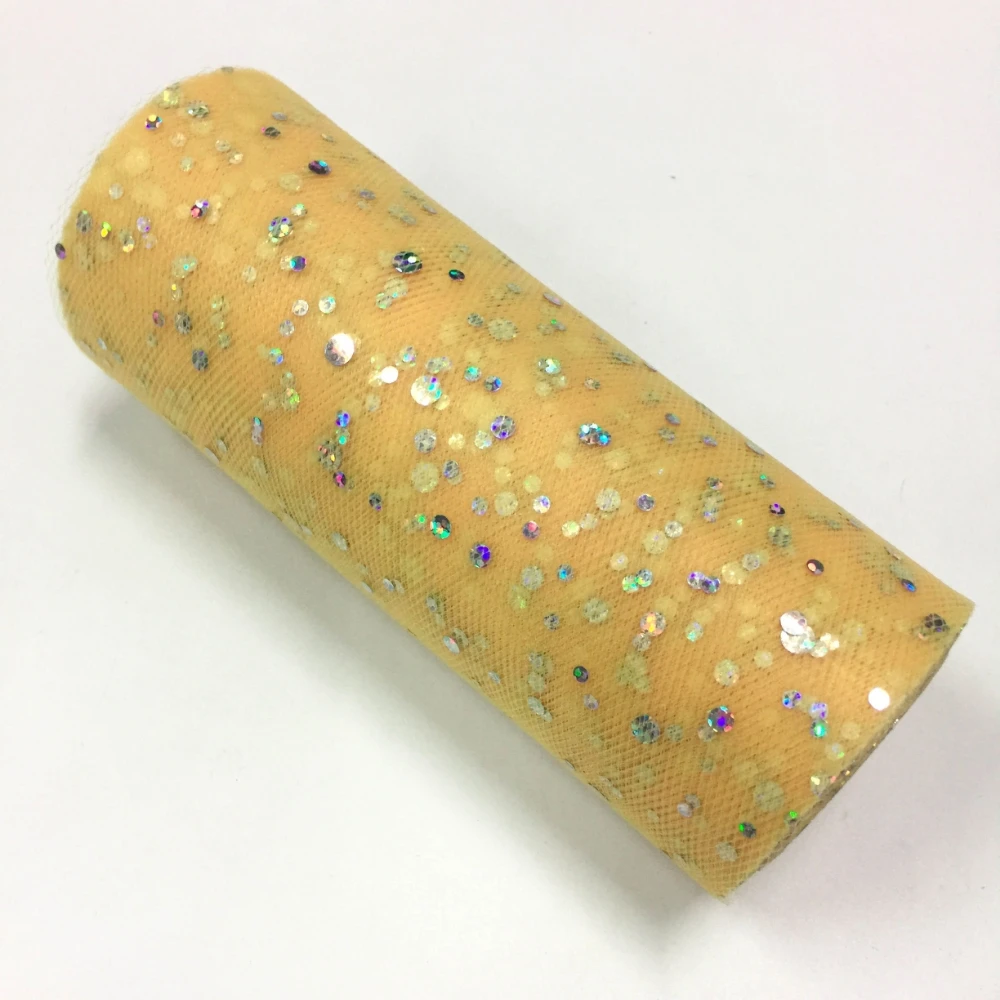 Glitzer-Pailletten-Tüllstoffrolle 6 Zoll x 25 Yards in verschiedenen Farben, geeignet für Tischdekorationen, Hochzeitsdekorationen, Babypartydekorationen. – Detail 23