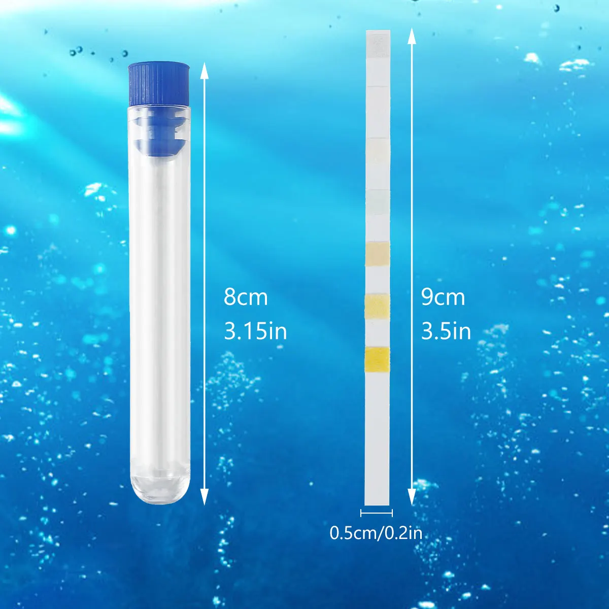 100Pcs Aquarium Water Test Strips 5