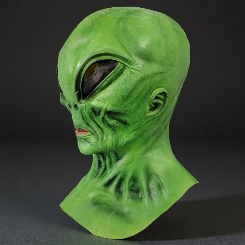 Grüne Alien-Maske Gruselige Halloween Realistische Alien-Gesichtsmasken Neuartige Monster-Maske Halloween-Kostüm Cosplay-Requisiten – Detail 7