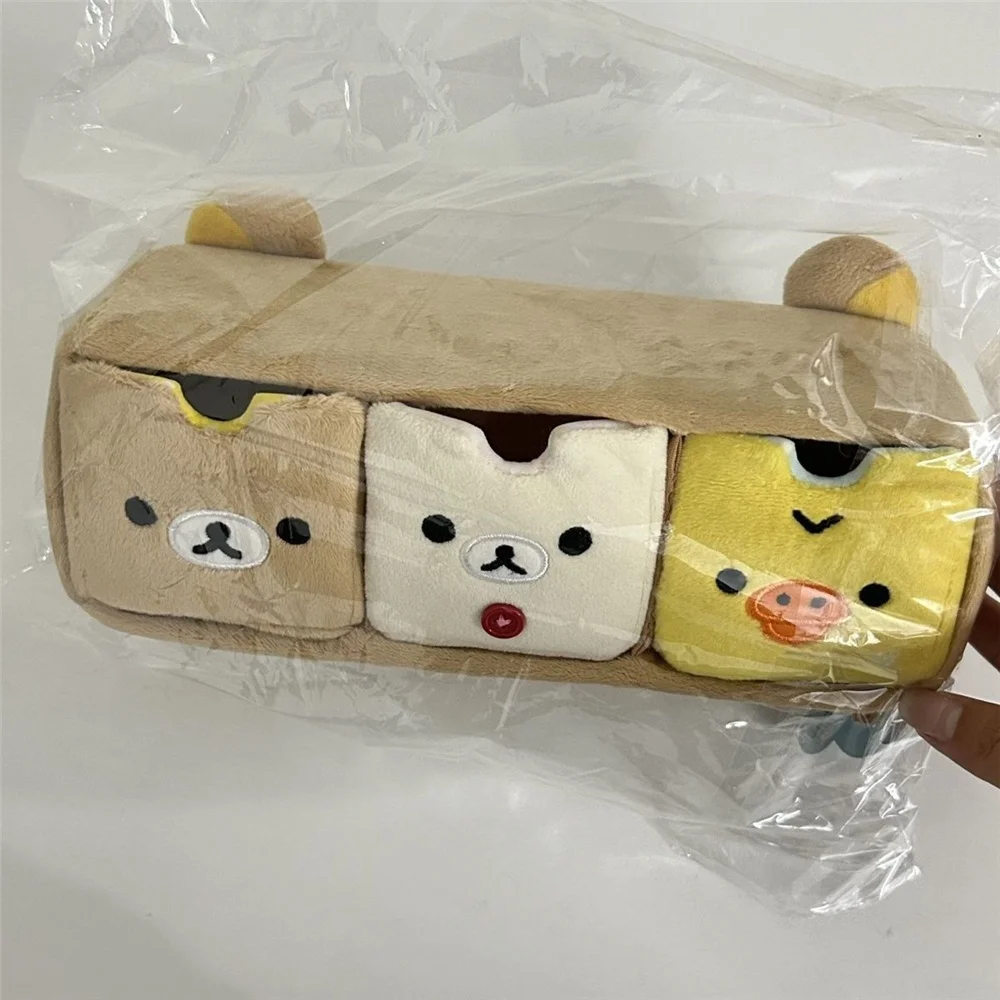 Cute Rilakkuma Korilakkuma Kiiroitori Bear Plush Storage Box Stuffed Cosmetic Case Container Makeup Desktop For Women Girls Home