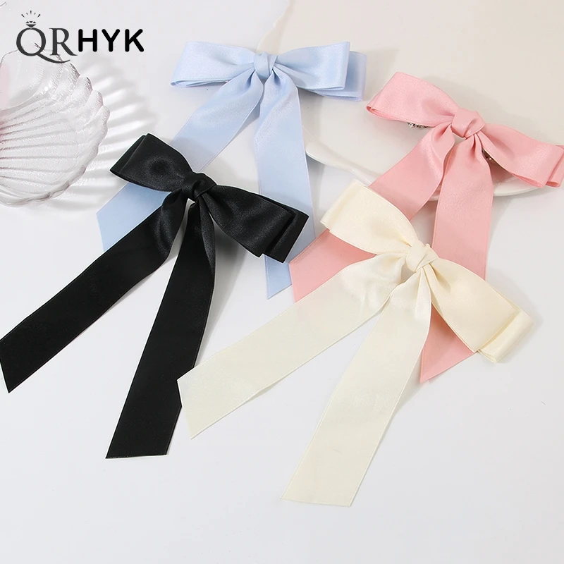 

Korean Style Fashion Fabric Hair Bow Hairpin For Women Girls Ribbon Hair Clips Bowknot Spring Clip Female Hair Accessories