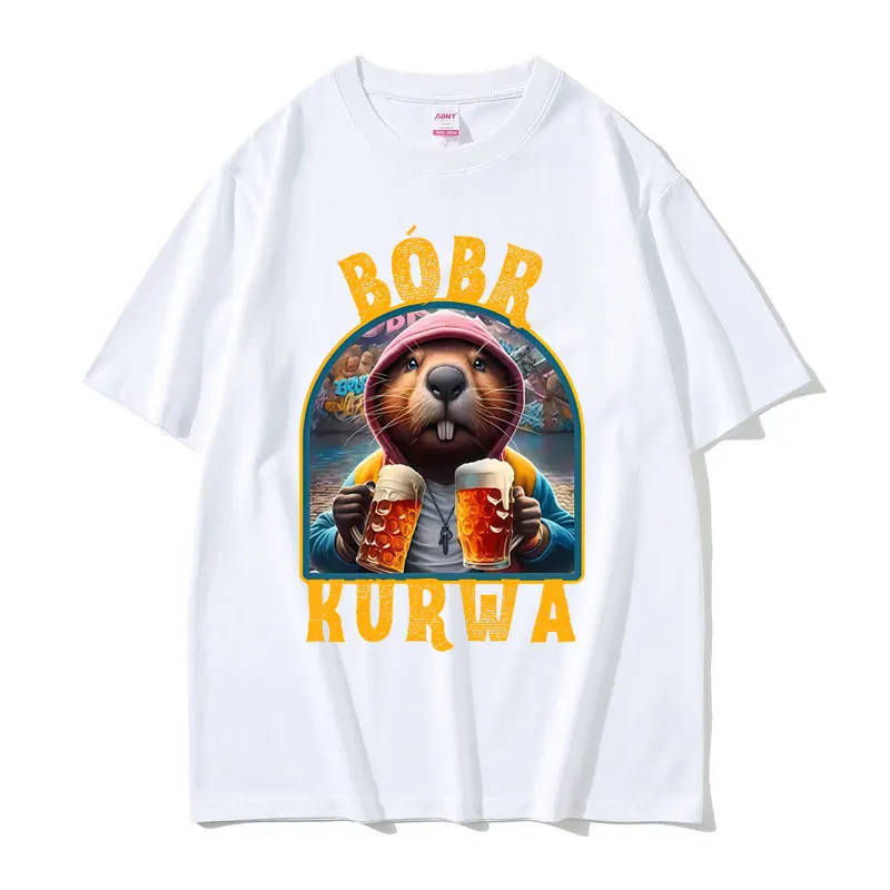 

90s Cartoon Bobr Kurwa Grunge T-shirts Funny Kurwa Bober Mange T Shirts Harajuku Y2k Tees Tops Men Women Casual Vintage T-shirt