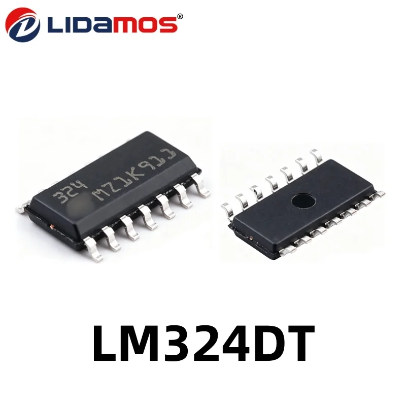 100PCS Original LM324DT SOIC14 Quad Op Amp Low Power Operational Amplifier Integrated Circuit LM324 SMD