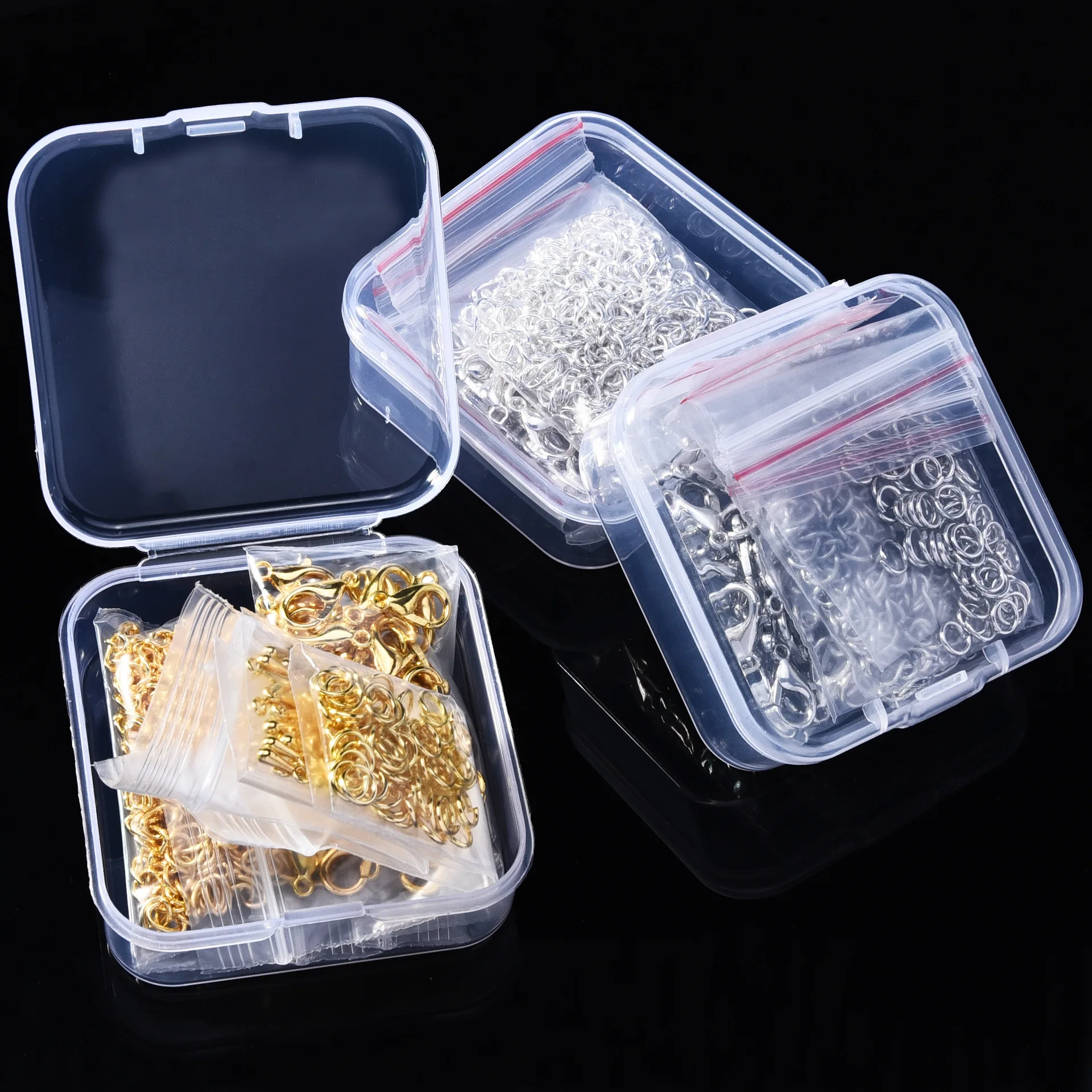 200 teile/schachtel Karabinerverschluss Offene Biegeringe Verlängerungskette Wassertropfen Ende Anhänger Stecker Kit Für DIY Schmuck Machen Erkenntnisse