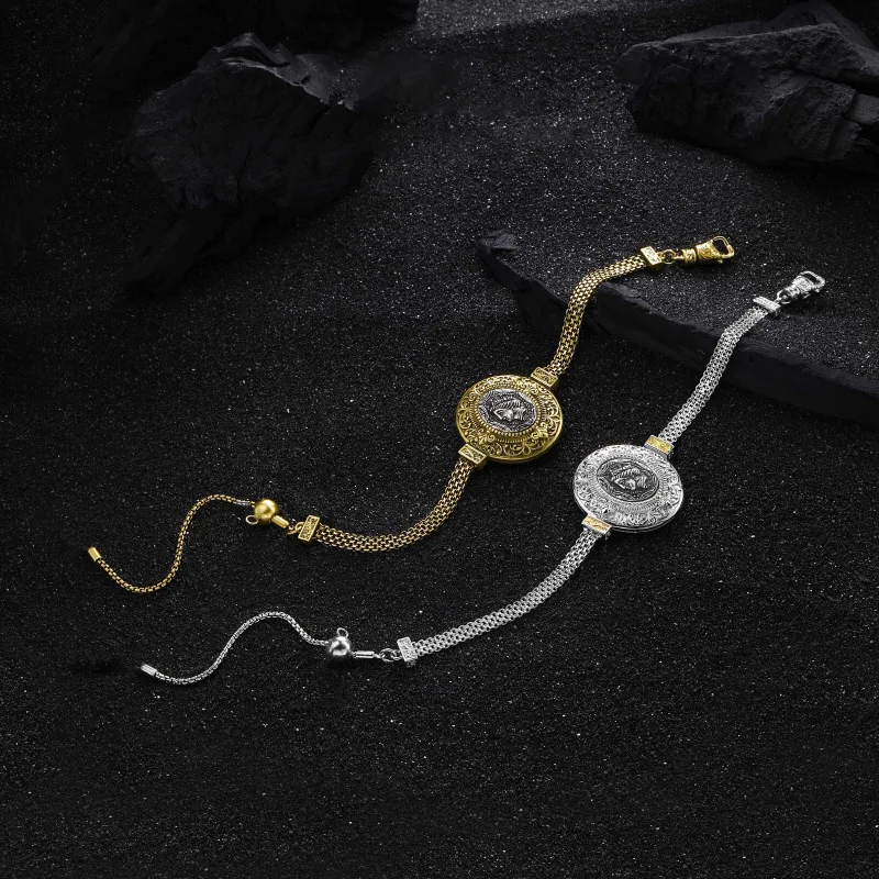 

Женский винтажный браслет из серебра 925 пробы, с круглой подкладкой