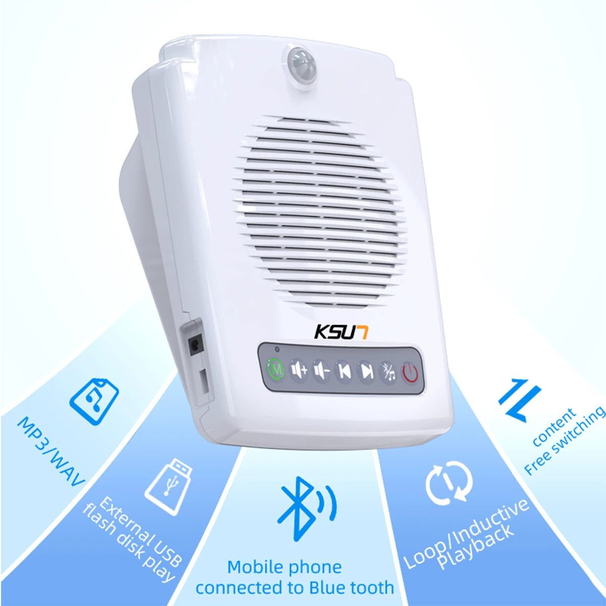 KSUN SP5 壁掛けアンプスピーカー ポータブル無線機 Bluetoothスピーカー 学校 教室 会議室用