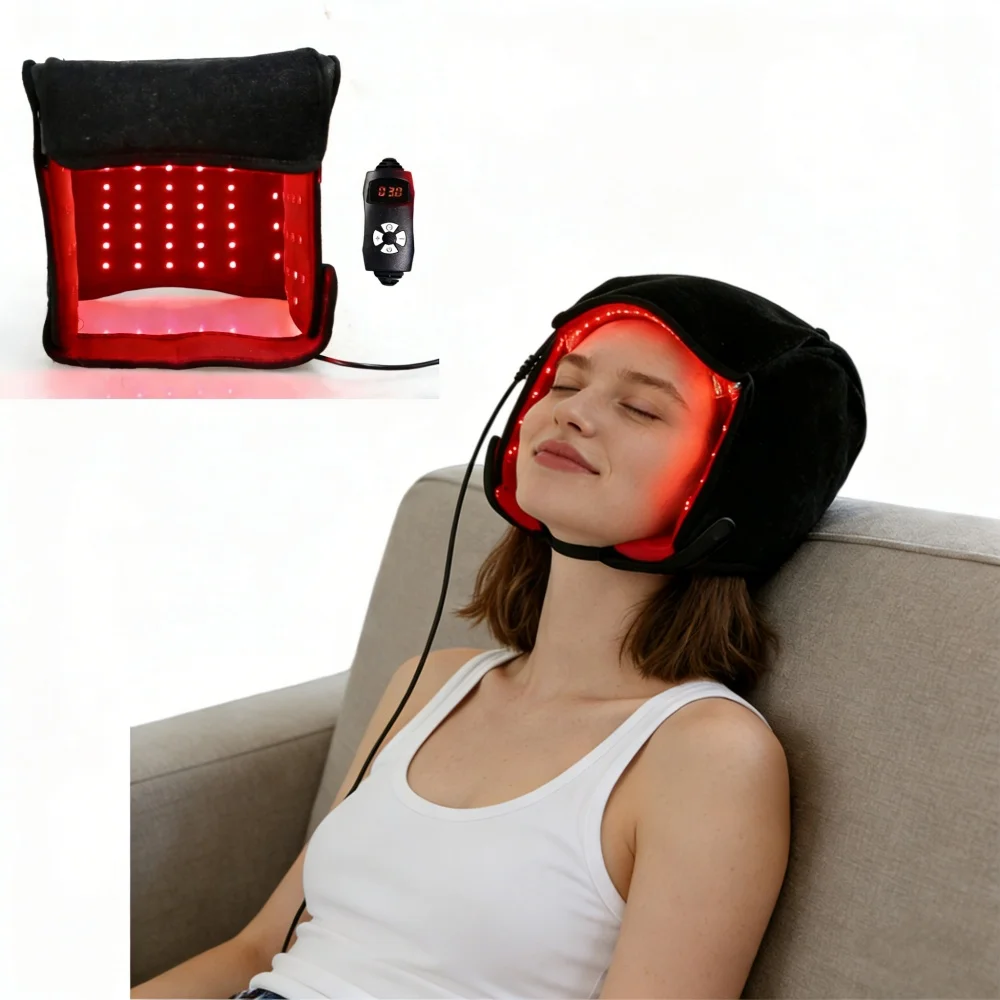 Portable Hair Care Helmet Anti Shedd LEDs Therapy Device Red Light Therapy Cap for Treat Hair Loss with MultiFunction Controller