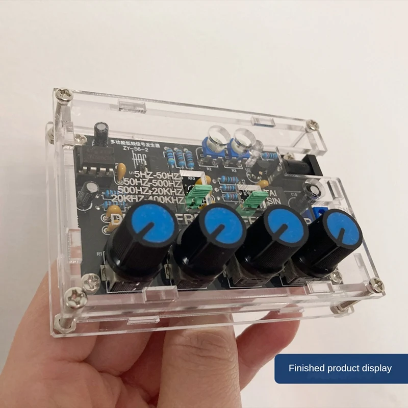 ●ICL8038 Function Signal Generator Module Sine Square Triangle Signal Generators DIY Welding Practice Kit with Case-ABFB
