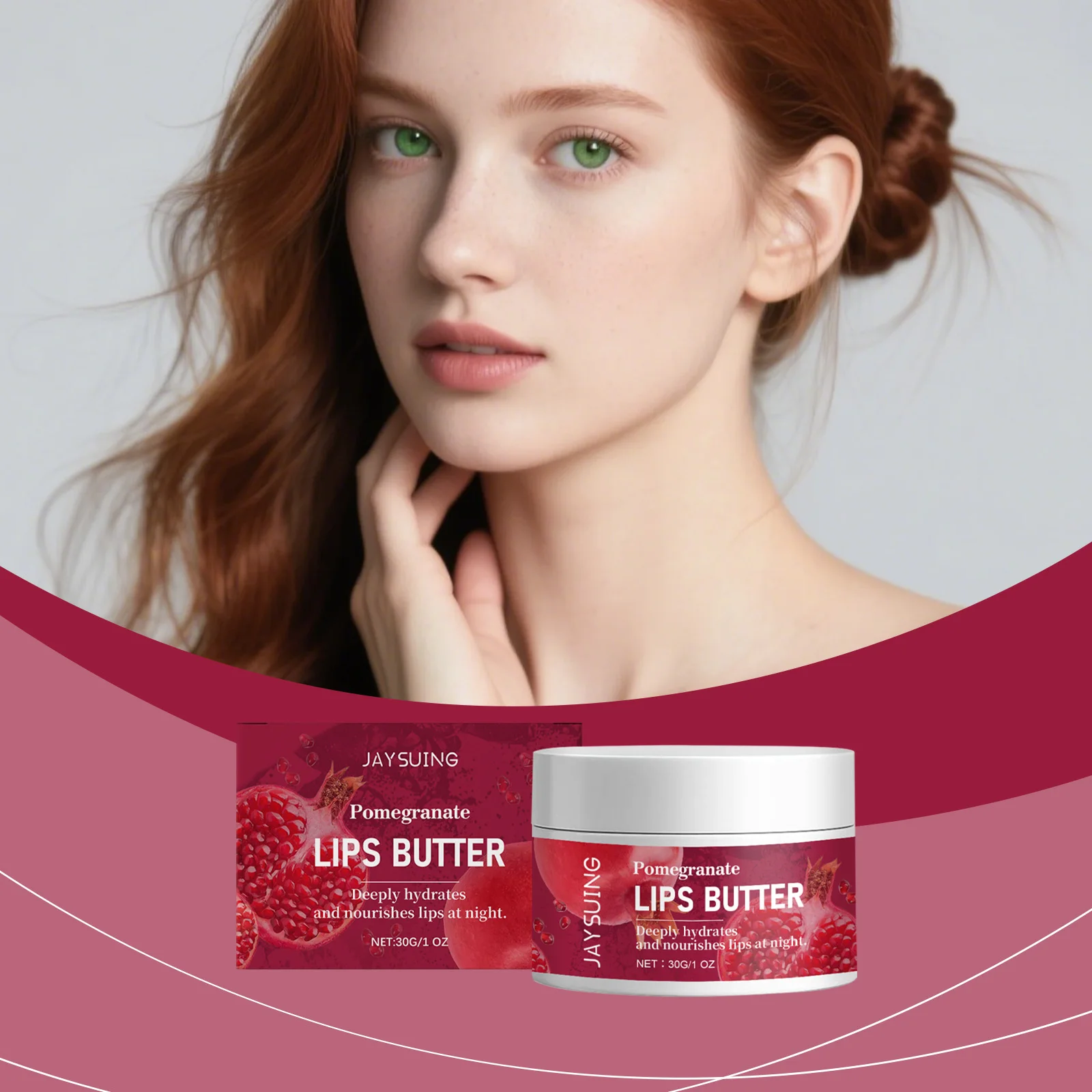 Lip Mask Overnight Moisturizing Lips Butter Balm with Hyaluronic Acid Smooth Lips Lines Anti-Cracking Exfoliating Dry Lips Care