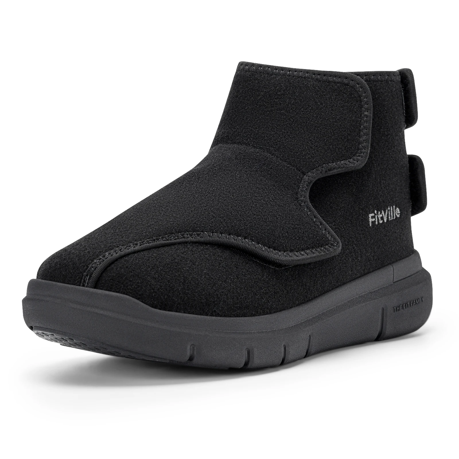 FitVille Wide Diabetic Winter Boots For Men Fully Adjustable Straps Men‘S Snow Boots Wide Neuropathy With Warm Fur Lining