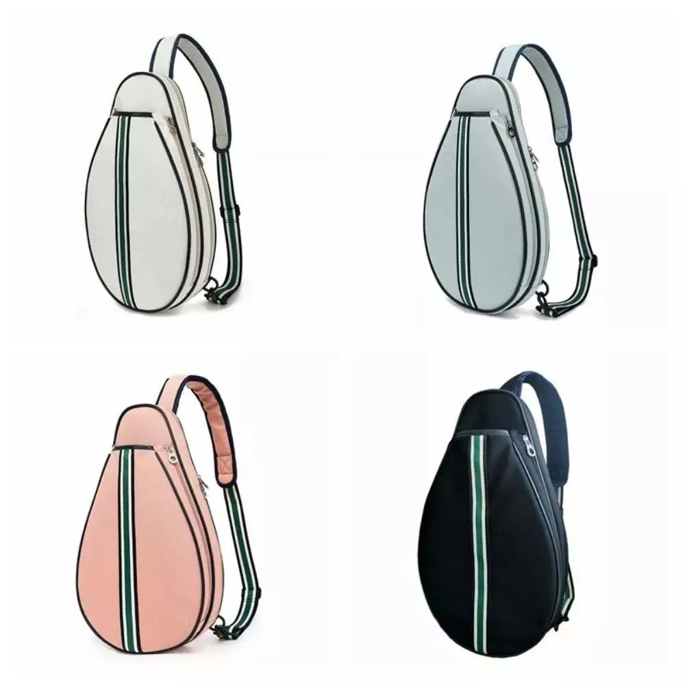 

Zipper Closure Tennis Racket Bag Large Capacity Oxford Cloth Badminton Racquet Bag Waterproof Adjustable Strap