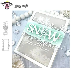 Piggy Craft metalowe matryce do wycinania matryce do wycinania ramka z literami śnieżnymi papier do scrapbookingu nóż rzemieślniczy forma ostrze dziurkacz szablony matryce