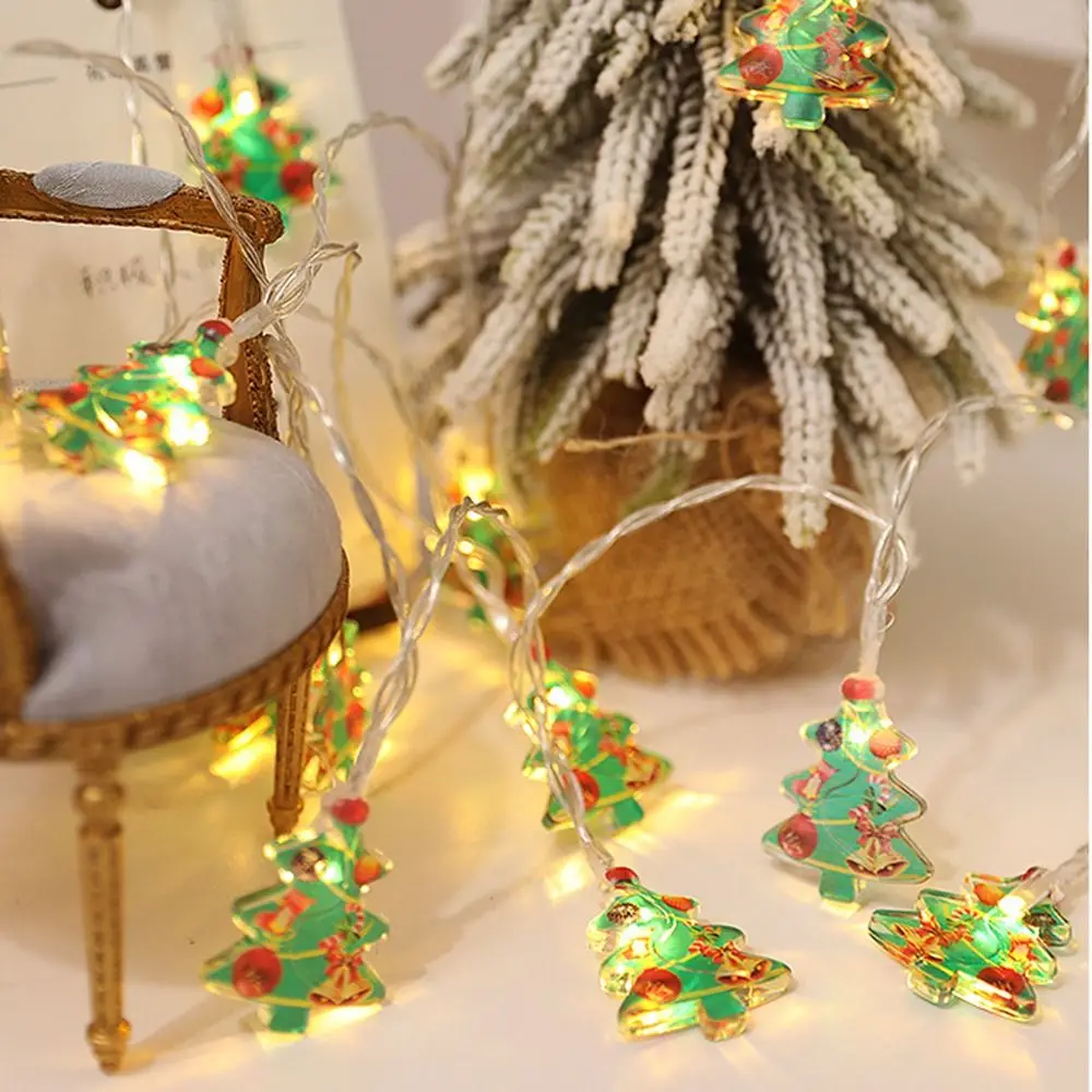 Santa Claus Christmas LED Lights Snowman Christmas Tree Fairy String Garland Creative Cartoon Christmas Decorations
