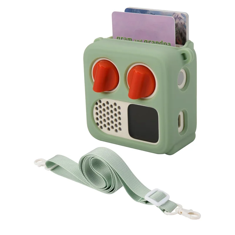 Casing Silikon ABKI-TXESIGN untuk Yoto Mini (Edisi 2024) dengan Tali Bahu Dapat Disesuaikan Hijau