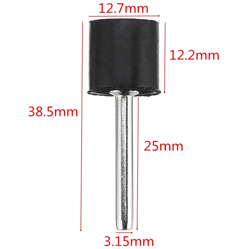 12Pcs 1/8 Inch Shank Sanding Drum 12.7mm 6.3mm Rubber Mandrel Mini Drill Dremel Rotary Tool Accessories