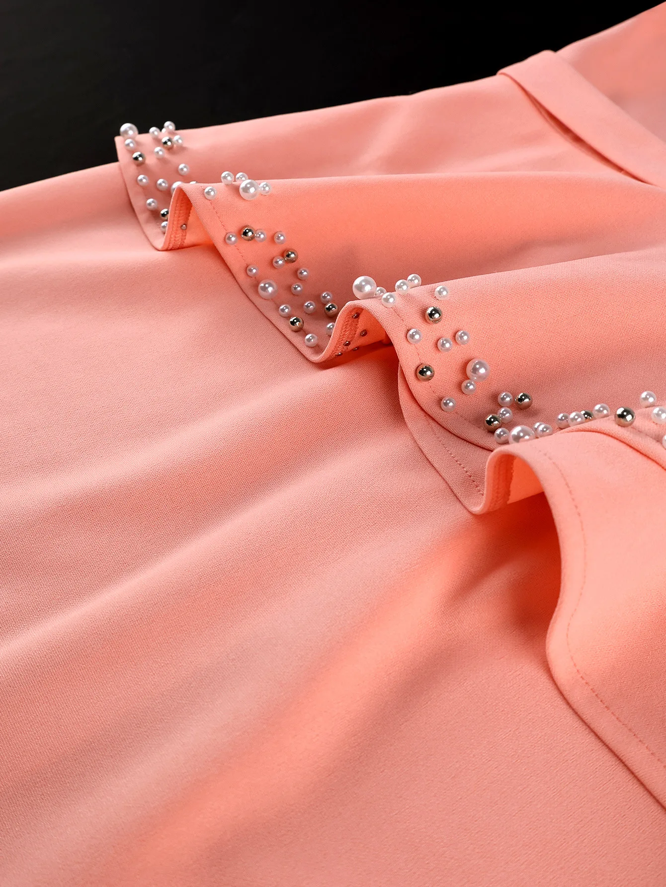 Übergröße Rosa Peplum-Kleid für Damen V-Ausschnitt Strass Langarm Bodycon Maxikleid Elegante Afrikanische Partykleider – Detail 11