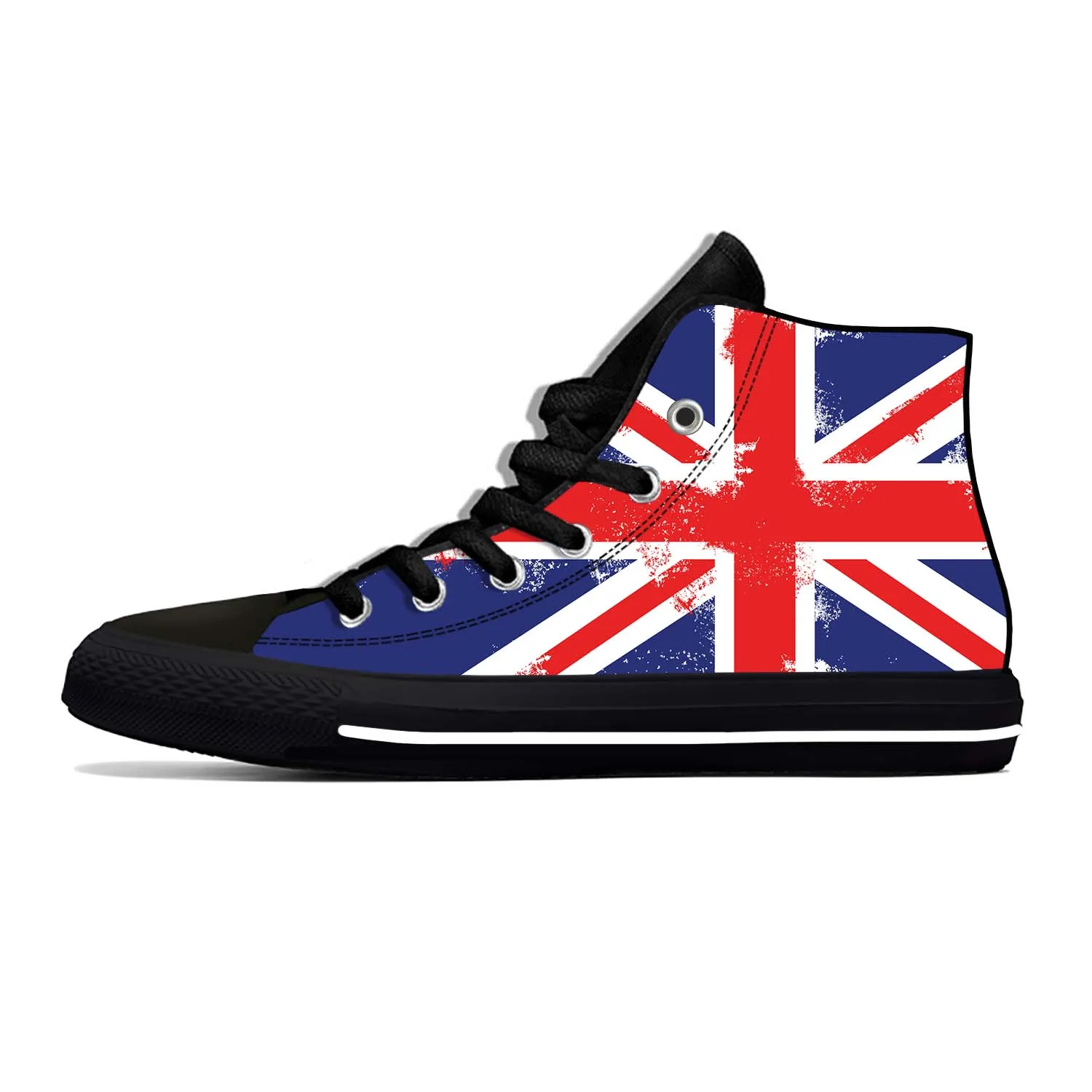 UK England Union Jack British Great Britain Flag Casual Cloth Shoes High Top Comfortable Breathable 3D Print Men Women Sneakers