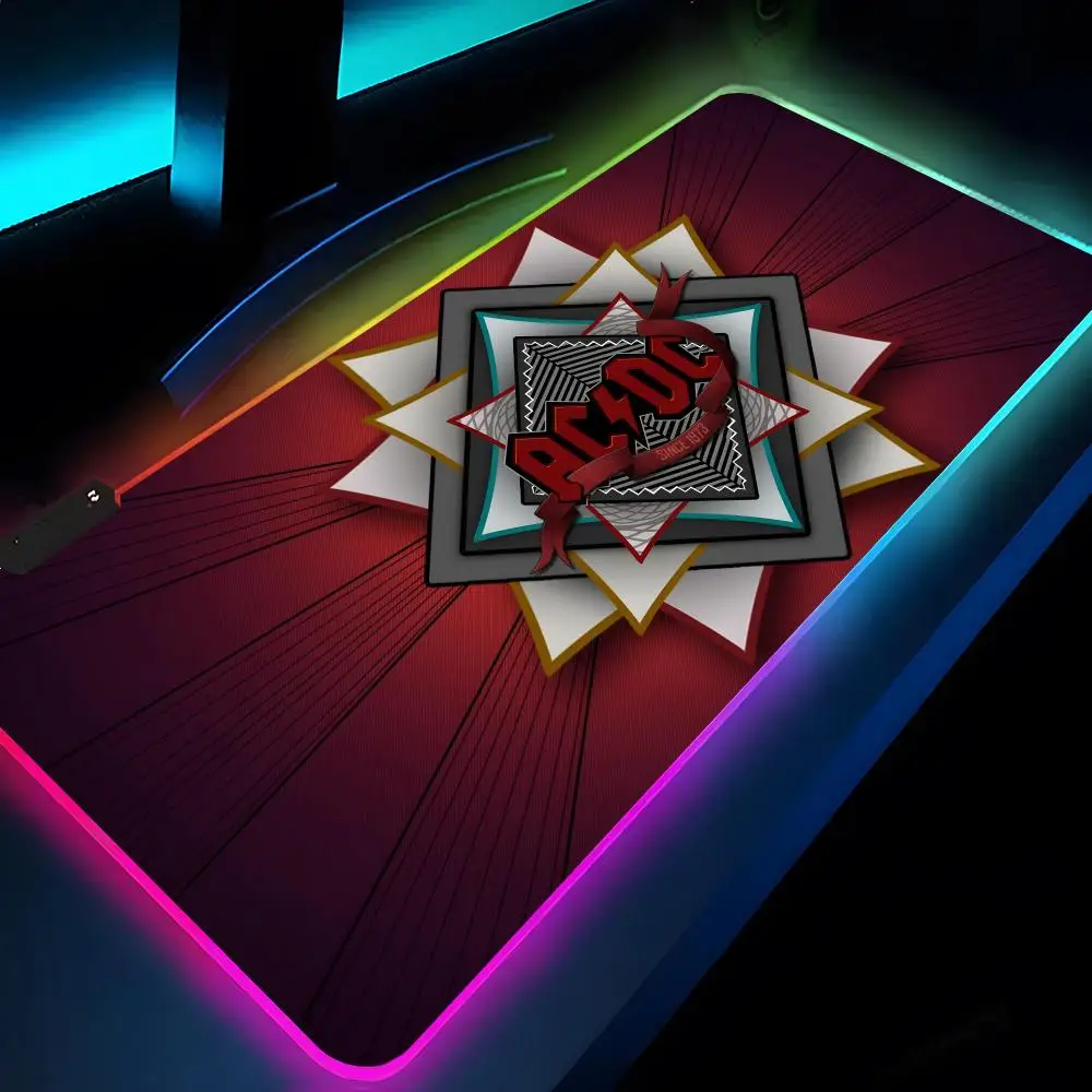 

Rock Band A-AC DC Highway To Hell Mouse Pad Rgb Xxl Laptop Mat Gaming Mousepad Backlit Keyboard Gamer Girl Table Pads Desk