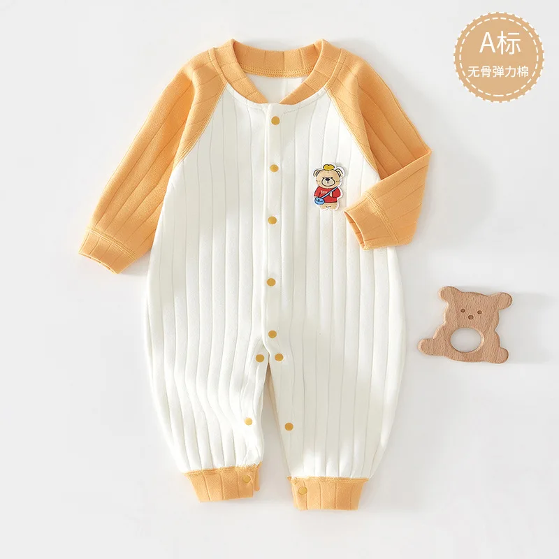 Somenie Baby One-piece Outfits Baby Jackets Newborn Boneless Clothing Stretch Cotton Cartoon Crawl Wear Outerwear