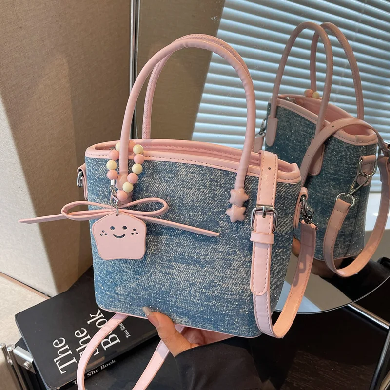 

​​2025 SS K-Style Mini Bucket Bag, Chic Top-handle Crossbody Purse Women Commuter Ready Small Shoulder Tote​​