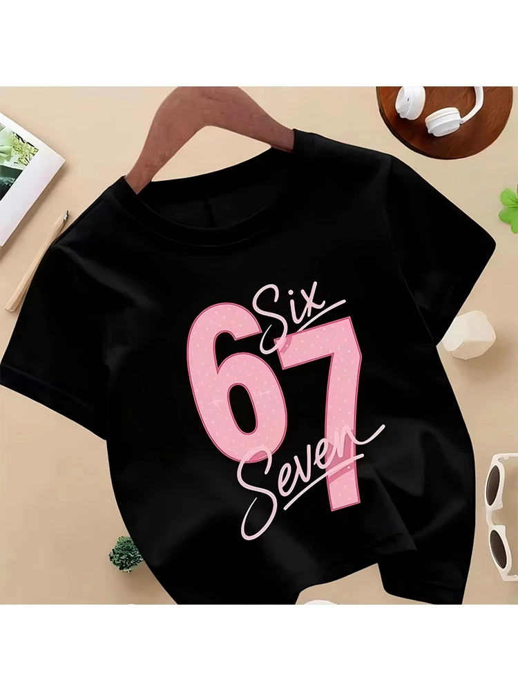 

Kids 67 Themed Colorful Print T-Shirt, Soft Cotton Fabric, Breathable and Comfortable, Ideal for Toddlers and Childrendf0333