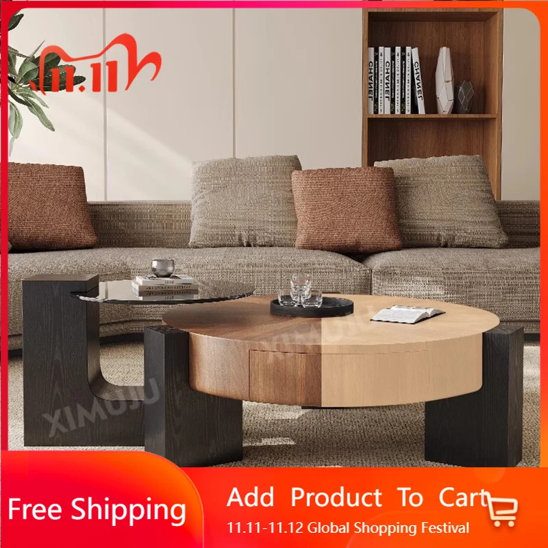 

Service Round Side Table Dinner Center Computer Writing Italian Unique Minimalist Standing Coffee Table Space Saving Home Decor