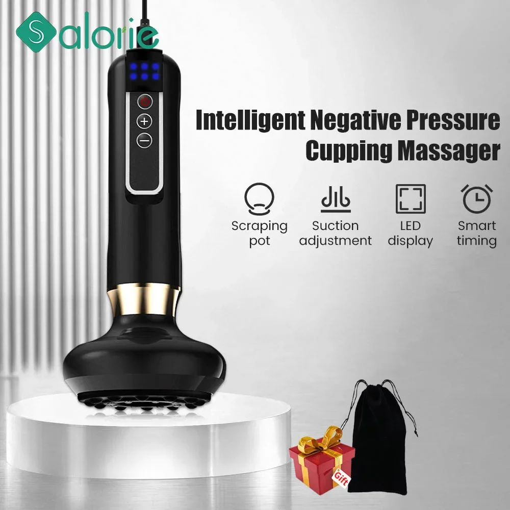 Smart Electric Cupping Massager Vacuum Suction Hot Compress Scraping Health Care Guasha Massage Instrument Body Massage