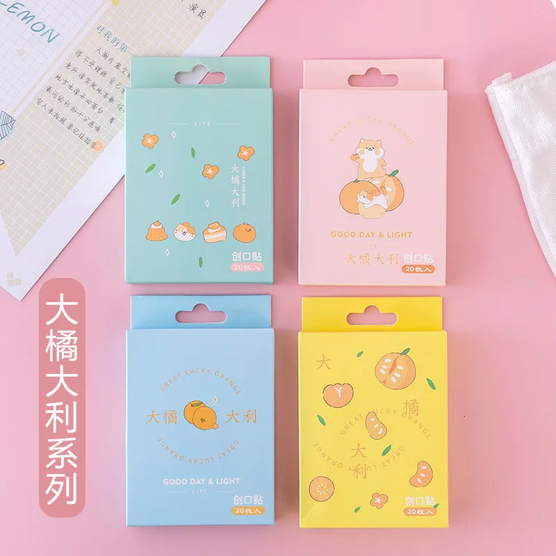 20Pcs Cute Cartoon Waterproof Breathable Adhesive Bandages First Aid Bandaids Emergency Kit Wound Plaster for Kids