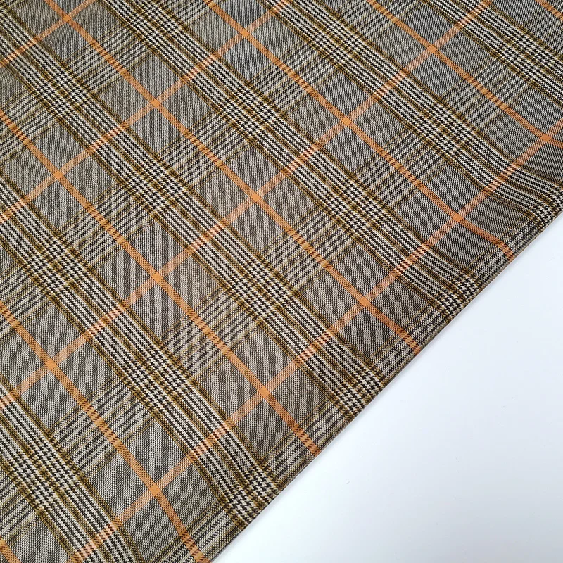 Pure Wool Plaid Autumn and Winter Skirt Suit Fashion Coat Fabrics Diy Sewing Brand Fashion Design Wholesale Cloth by the Meter