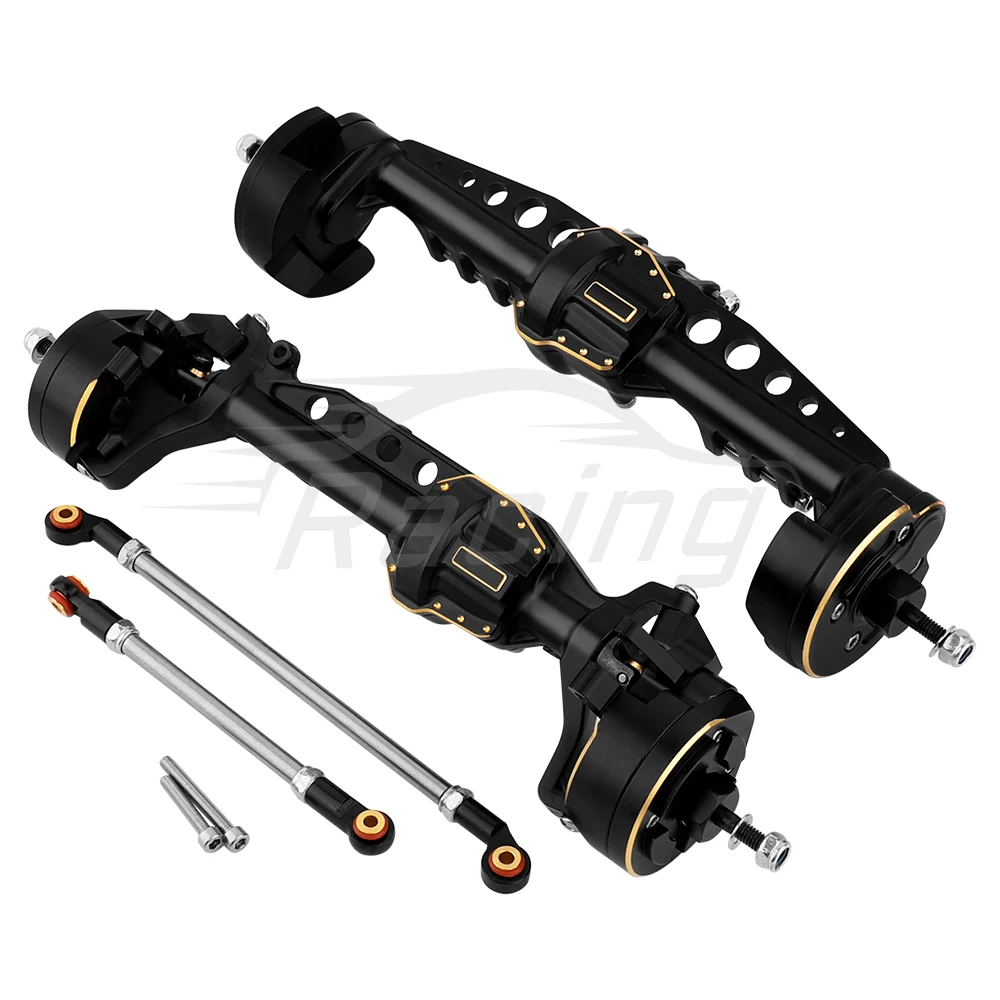 Ulepszone wytrzymałe mosiężne + metalowe przednie tylne osie portowe do gąsienic 1/10 RC Axial SCX10 III AXI03007 Wrangler JL AR45 Part