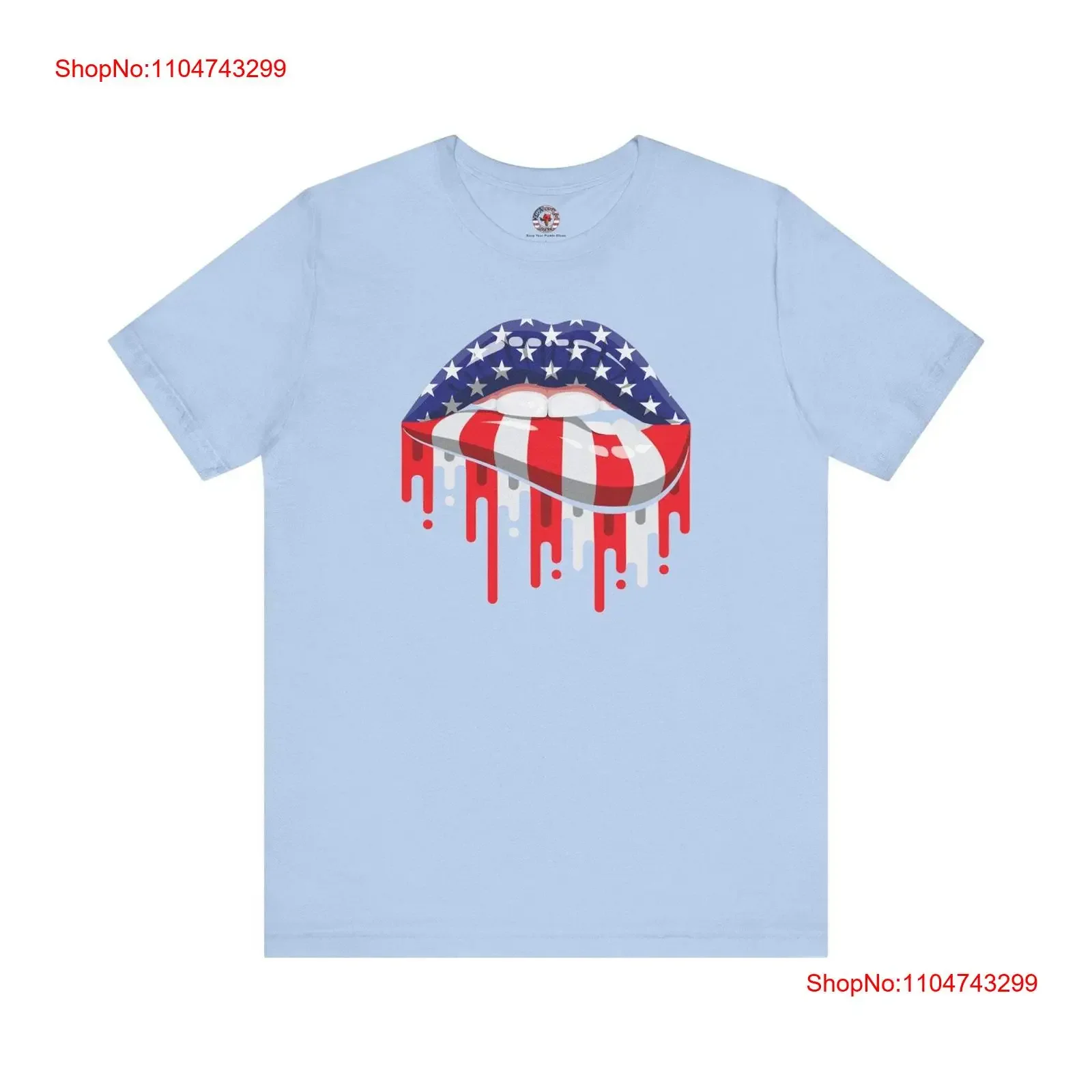 

American Flag Lips T Shirt vintage Washed Slightly Stylish Breathable Top For Everyday Wear Unisex streetwear fashion Soft