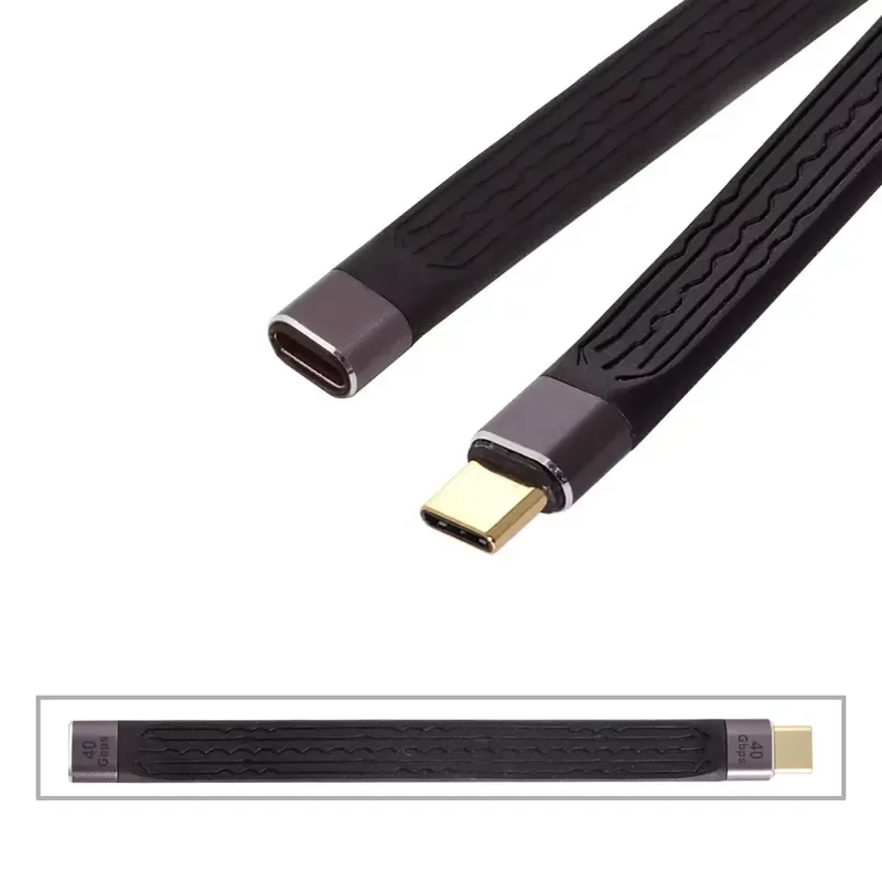 USB4 PD 100W 40Gbps FPC Flexible Short Type C to Type C Cable for iPhone 15 Fast Charging Data Transfer Double Head