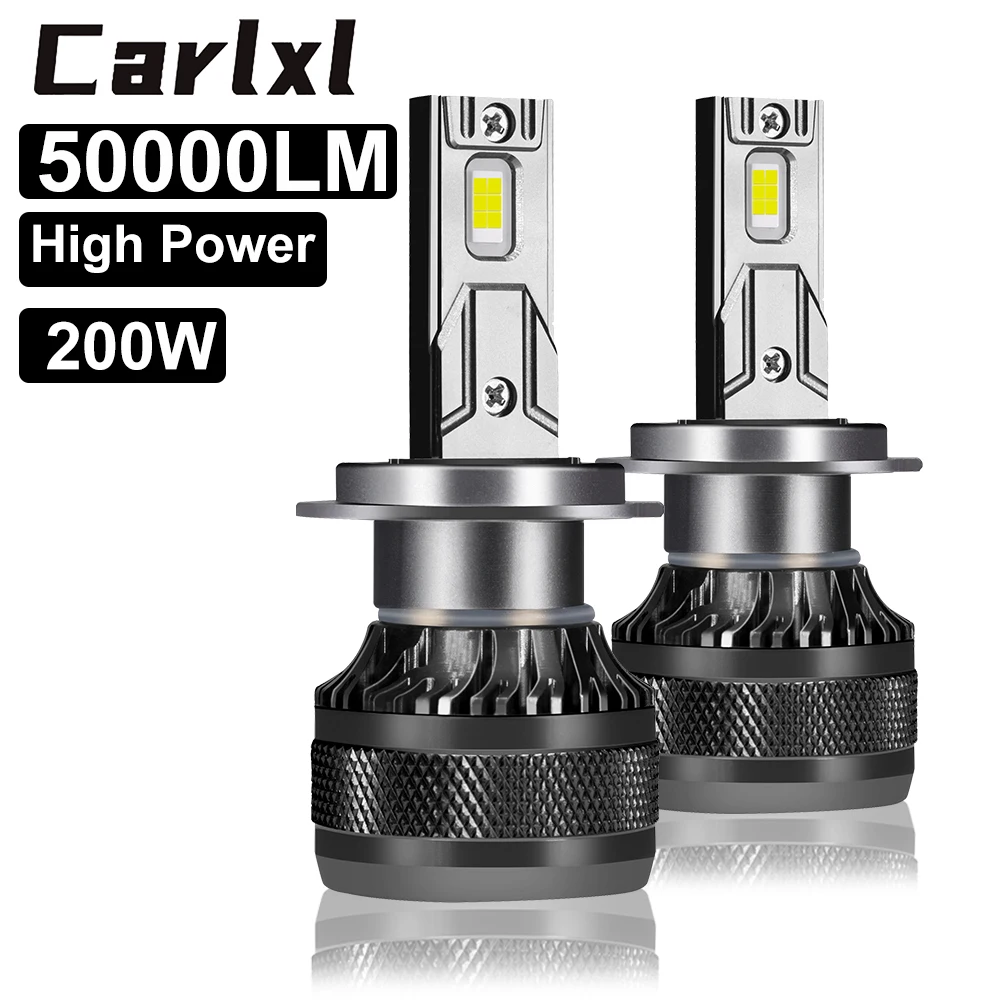 Carlxl CSP H4 H1 H7 H8 H9 H11 9005 HB3 9006 HB4 LED Headlight Car Led Lights 50000LM 200W 6000K CSP Chip Hight Low Beam Fog Lamp