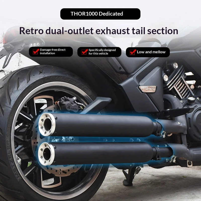 【Premium】For GAOKIN THOR1000 modified with dual-cobra exhaust system, Thor V valve for a deep, resonant sound